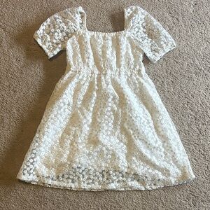 Crewcuts Elegant White Floral Lace Dress